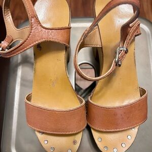 Brown Leather Women's Platform Heels